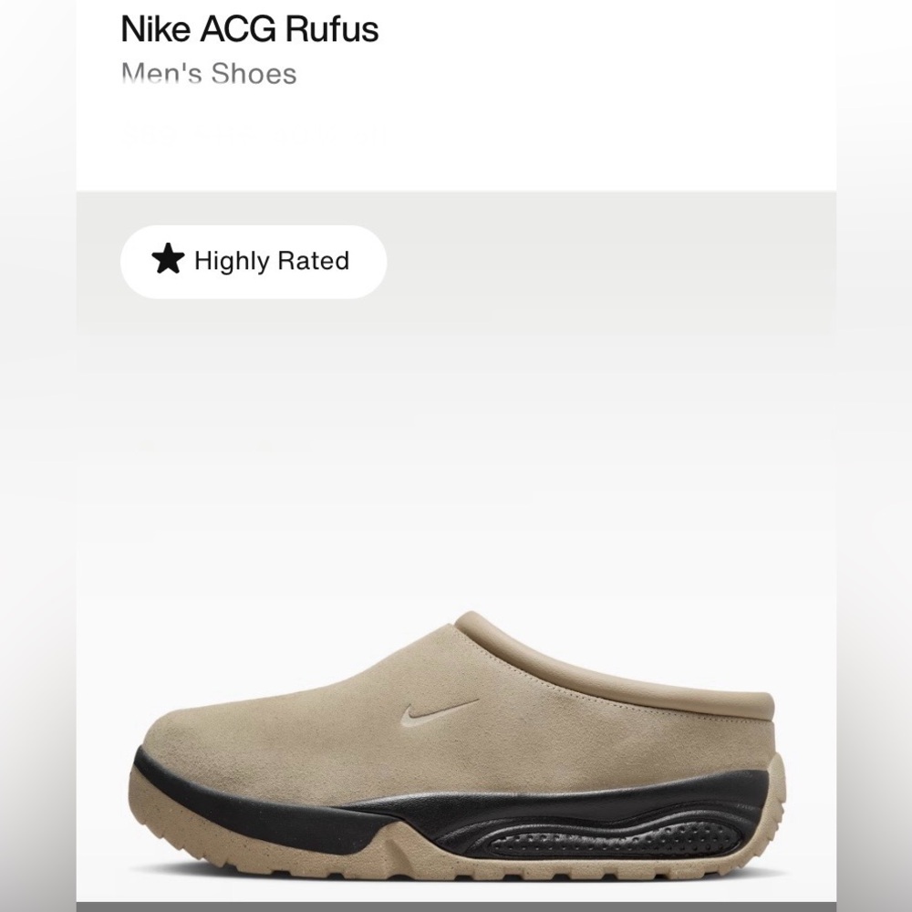 Nike Slip-On Mule in Taupe and Black